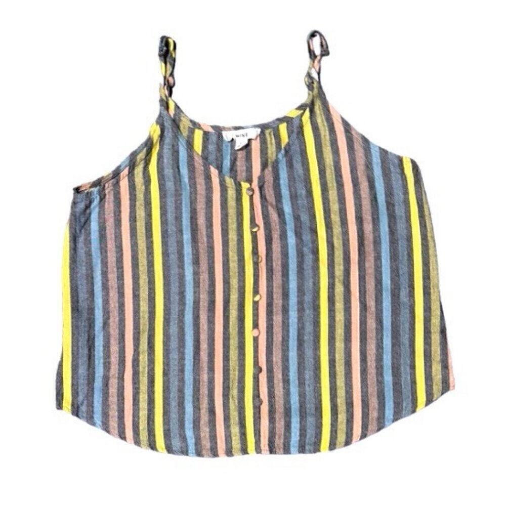 Mine Multicolor Striped Button Embelished Cami Top Women’s Size M